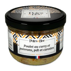 POULET AU CURRY ET POIVRONS PDT CAROTTES